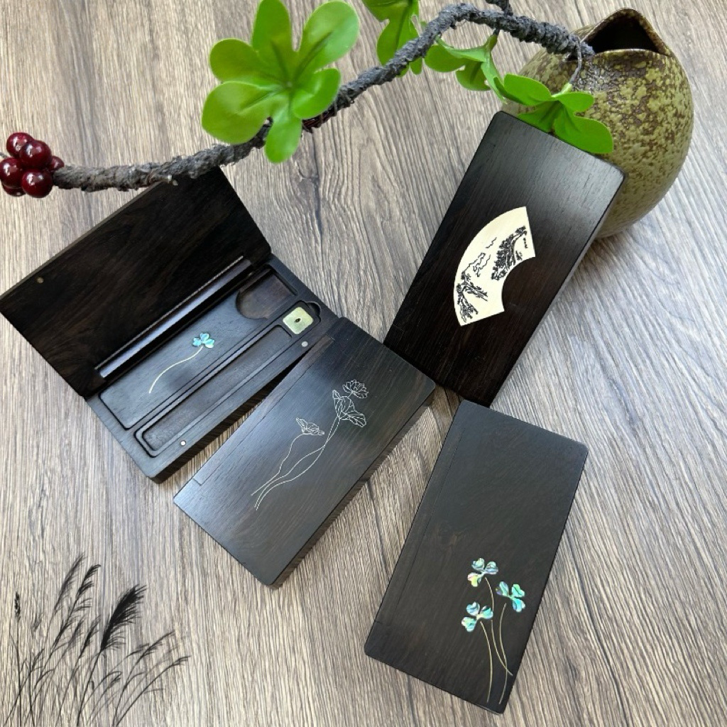 Handcrafted Ebony Incense Box – Luxury Gift Set, Travel & Home Aromatherapy