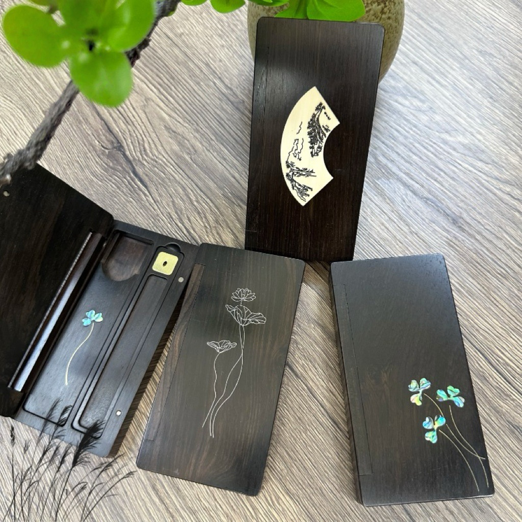 Handcrafted Ebony Incense Box – Luxury Gift Set, Travel & Home Aromatherapy