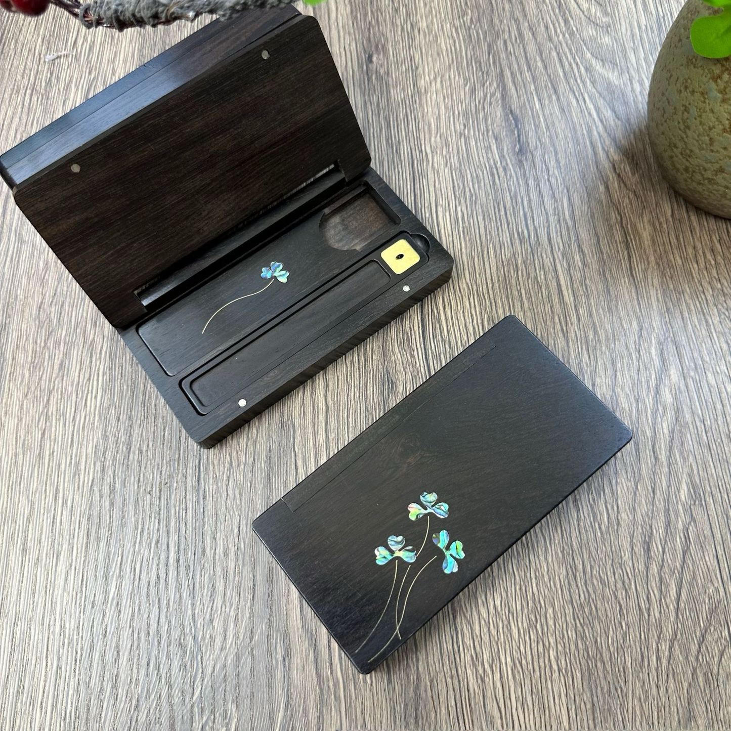 Handcrafted Ebony Incense Box – Luxury Gift Set, Travel & Home Aromatherapy