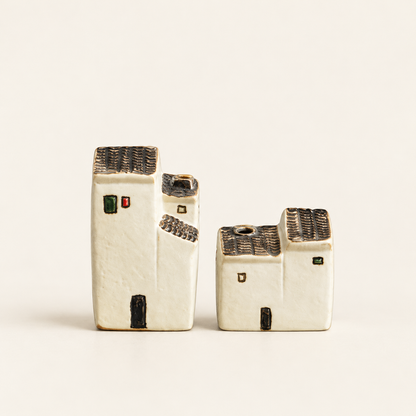 Tall and short Jiangnan-style ceramic incense holders shown together; each style is sold separately